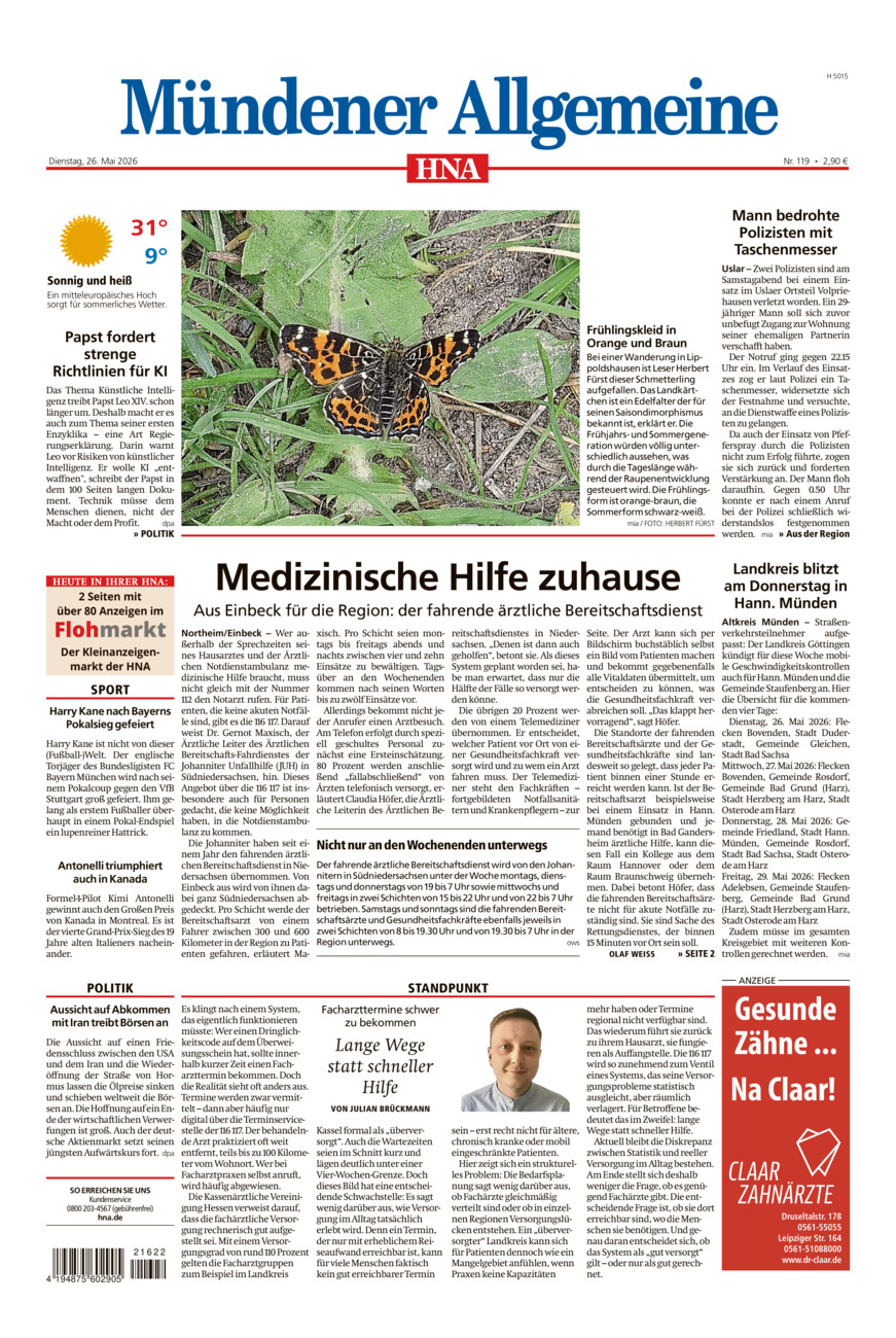 Mündener Allgemeine vom Dienstag, 26.05.2026