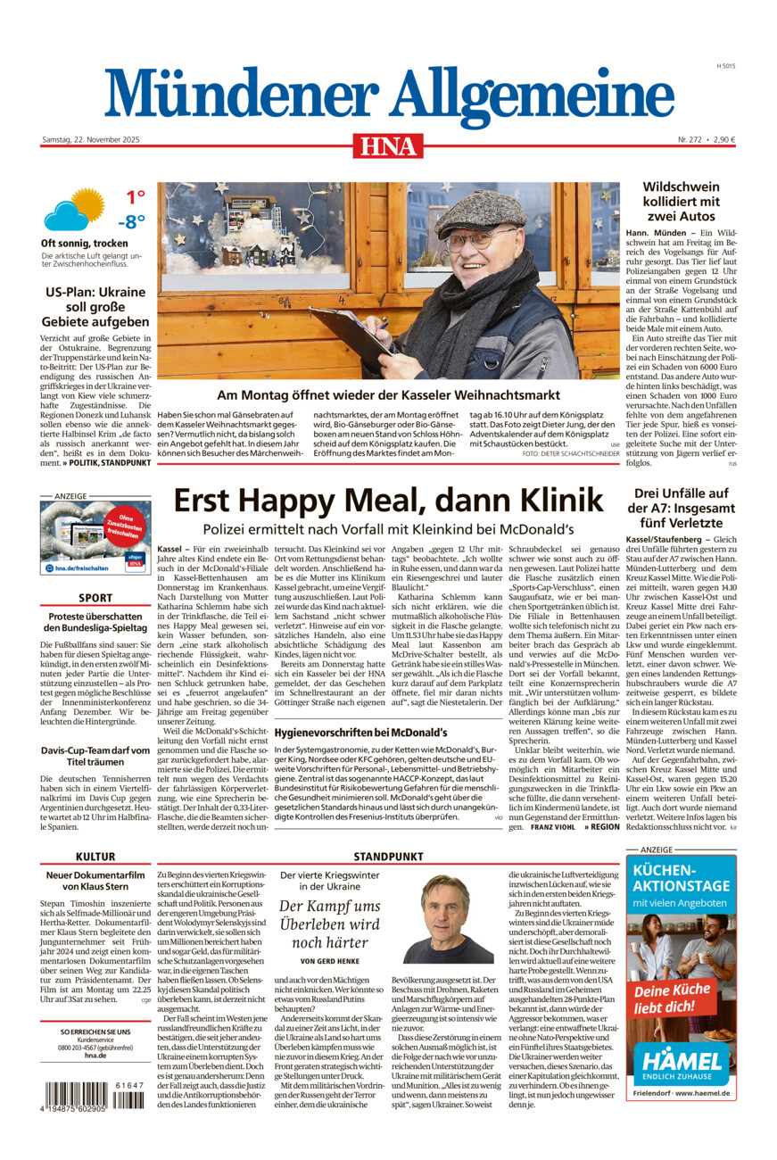 Mündener Allgemeine vom Samstag, 22.11.2025
