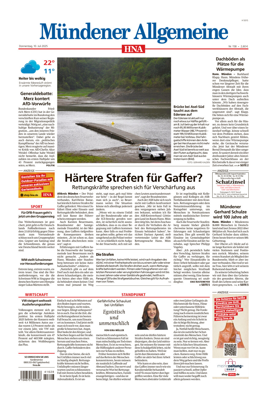 Mündener Allgemeine vom Donnerstag, 10.07.2025
