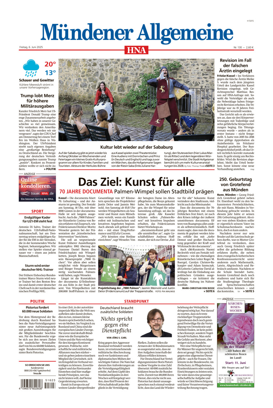 Mündener Allgemeine vom Freitag, 06.06.2025