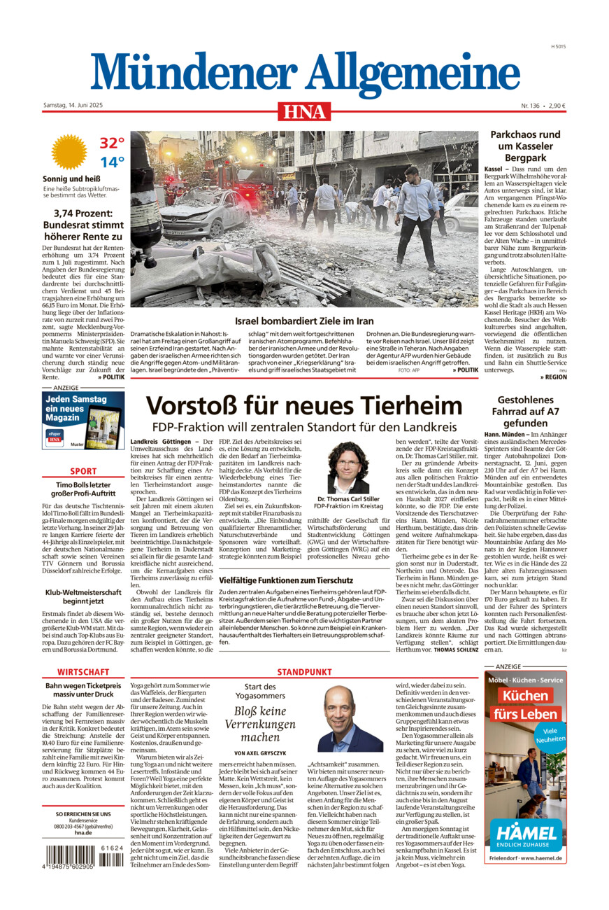 Mündener Allgemeine vom Samstag, 14.06.2025