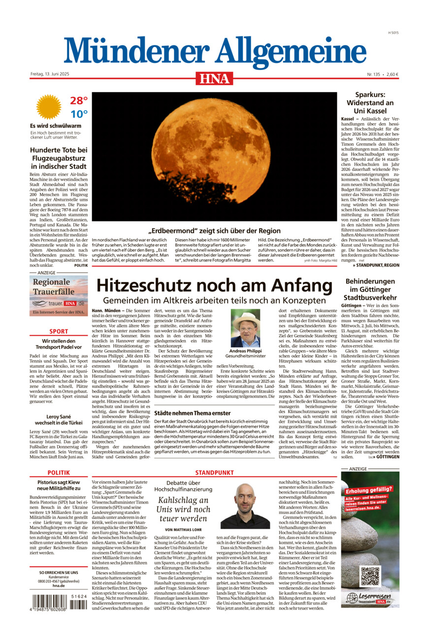 Mündener Allgemeine vom Freitag, 13.06.2025
