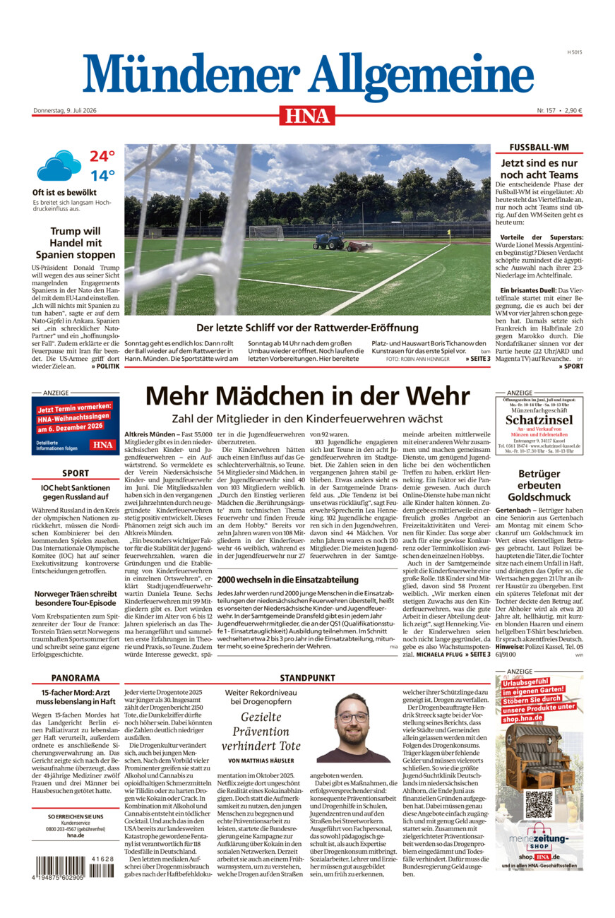 Mündener Allgemeine vom Donnerstag, 09.07.2026
