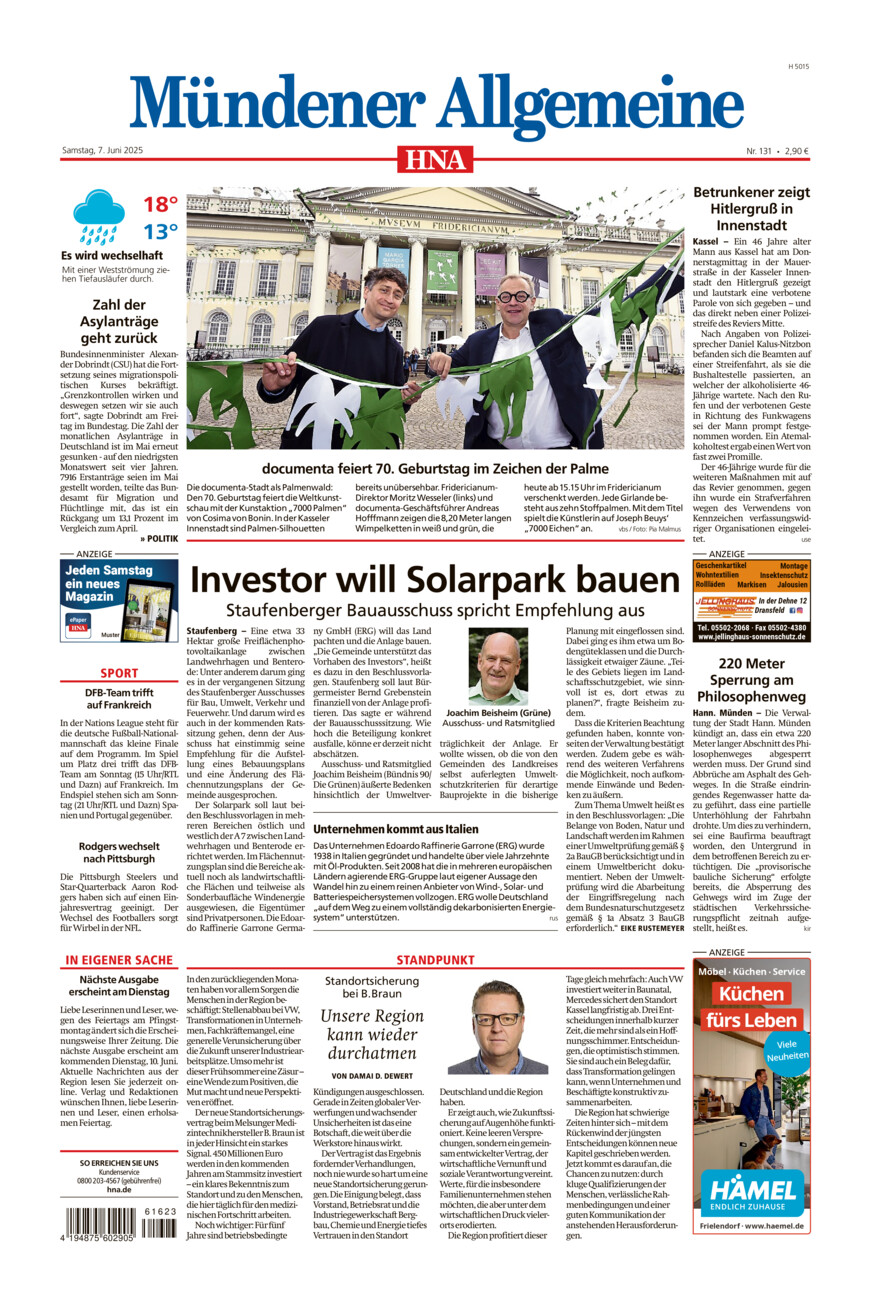 Mündener Allgemeine vom Samstag, 07.06.2025
