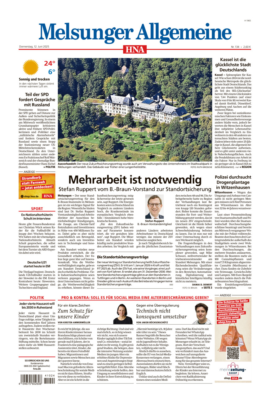 Melsunger Allgemeine vom Donnerstag, 12.06.2025