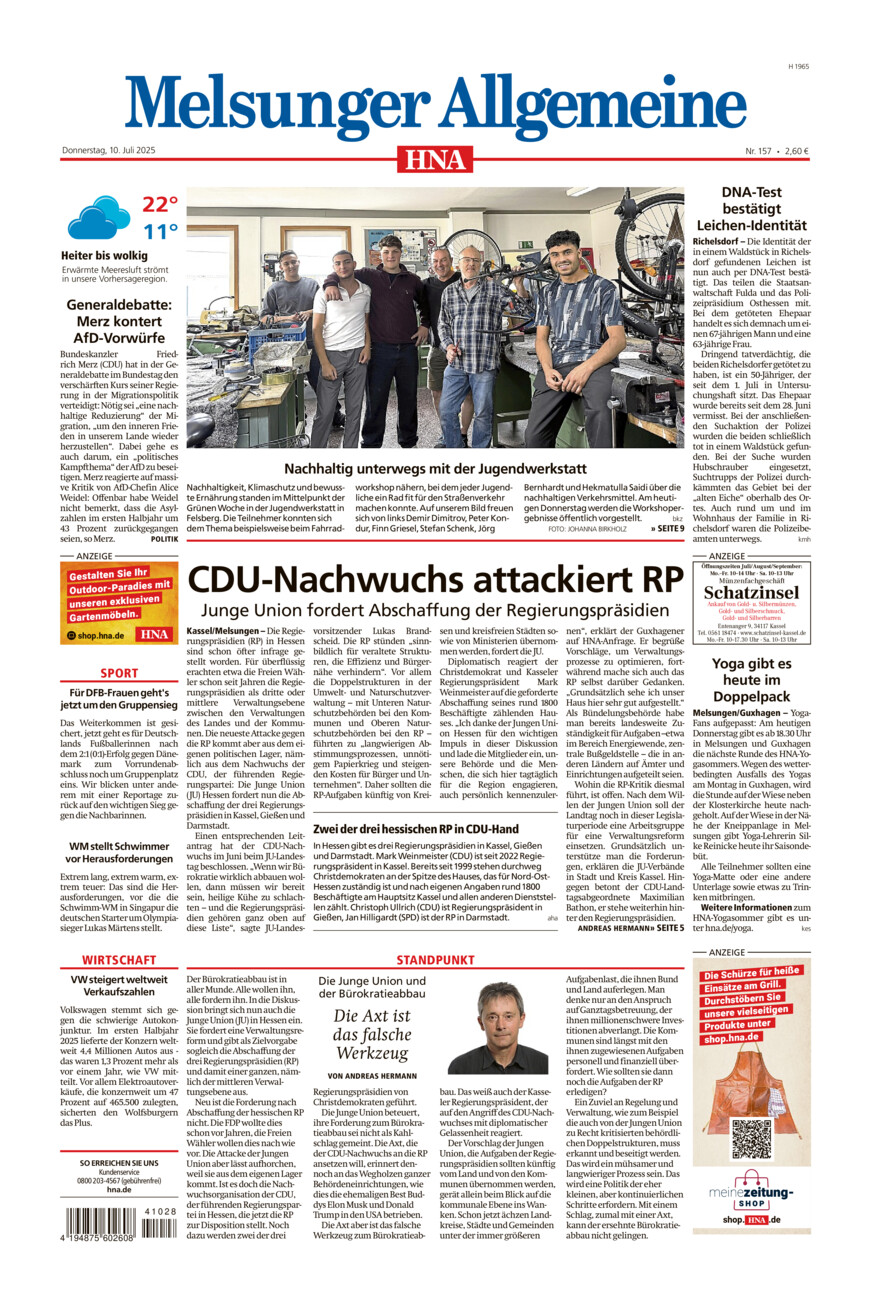 Melsunger Allgemeine vom Donnerstag, 10.07.2025