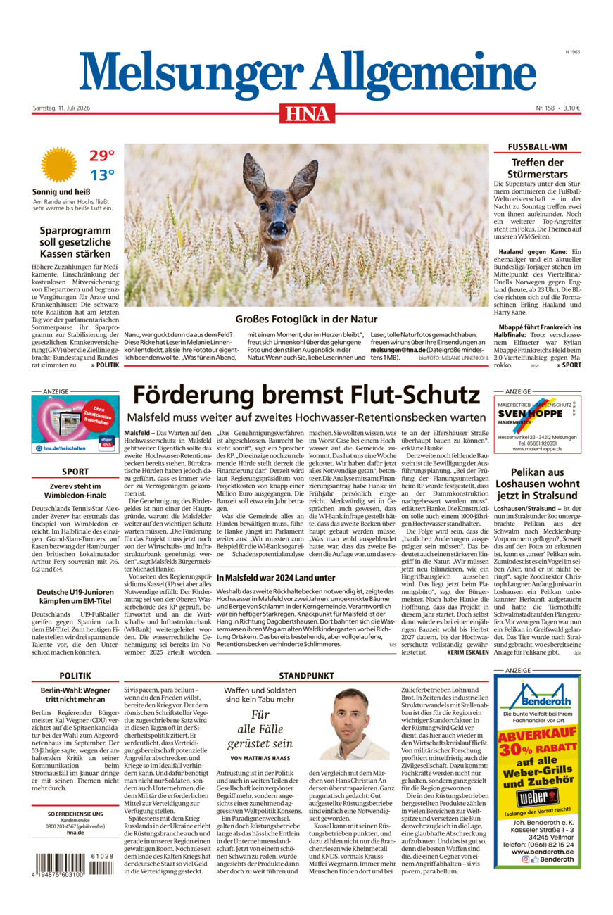 Melsunger Allgemeine vom Samstag, 11.07.2026