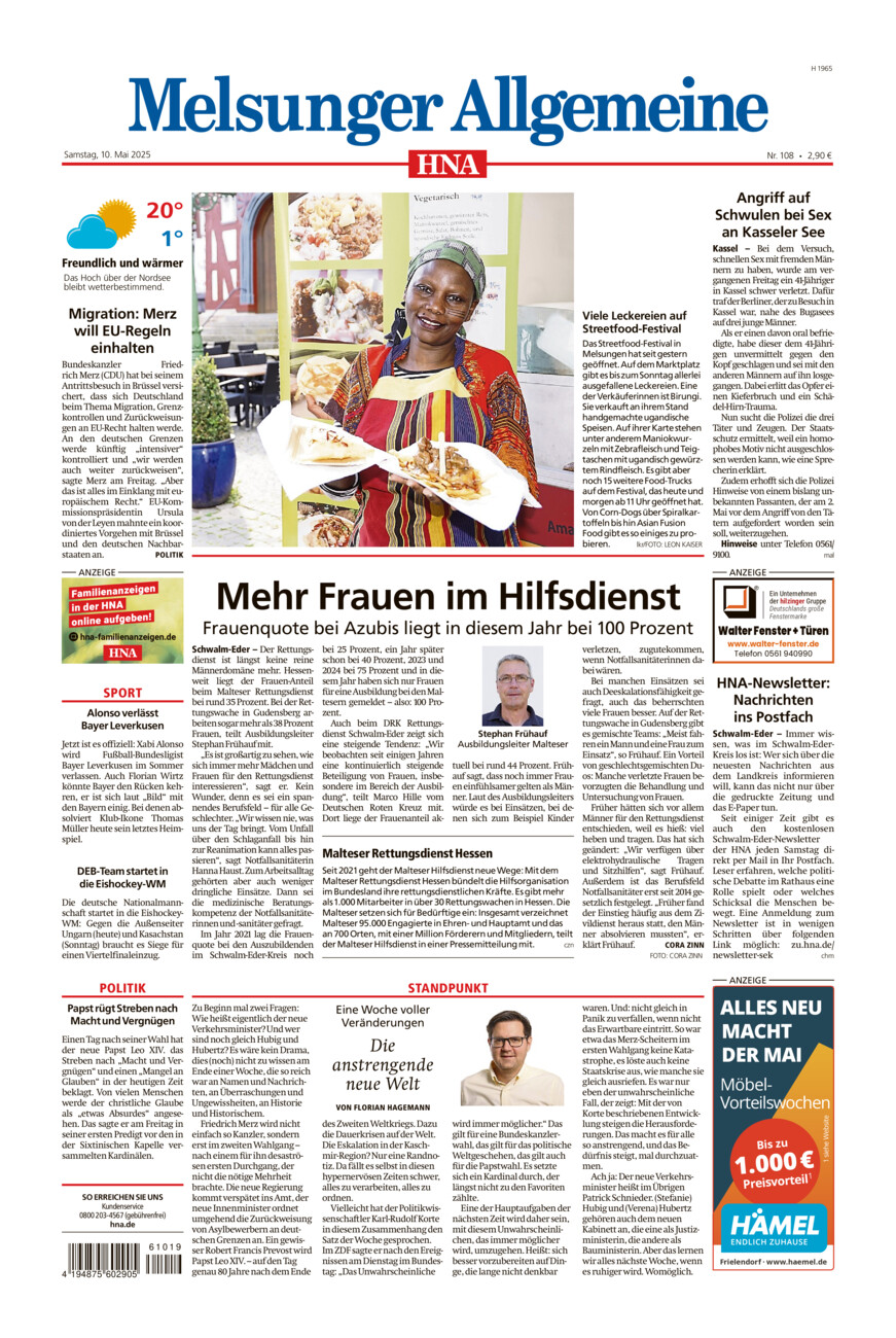 Melsunger Allgemeine vom Samstag, 10.05.2025
