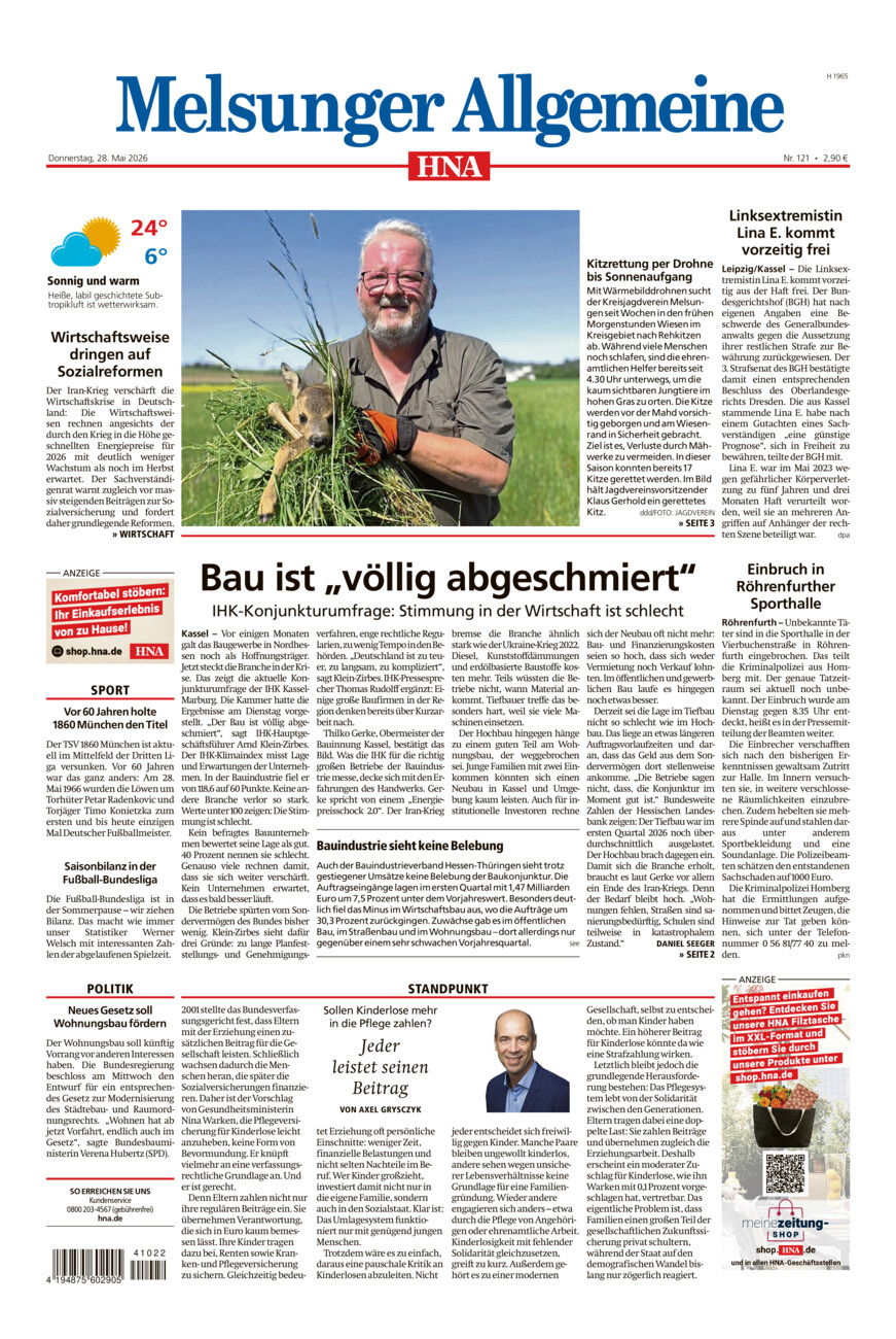 Melsunger Allgemeine vom Donnerstag, 28.05.2026