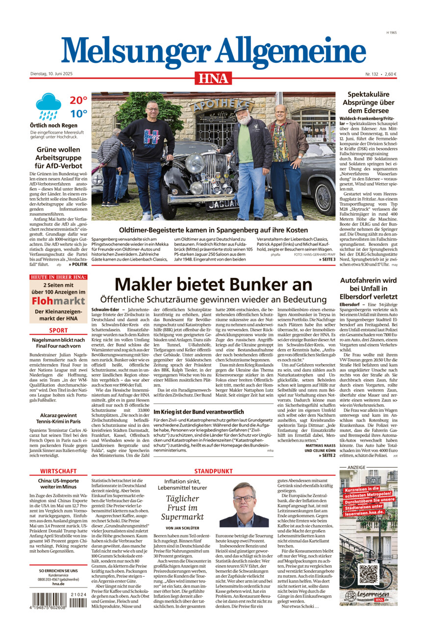 Melsunger Allgemeine vom Dienstag, 10.06.2025