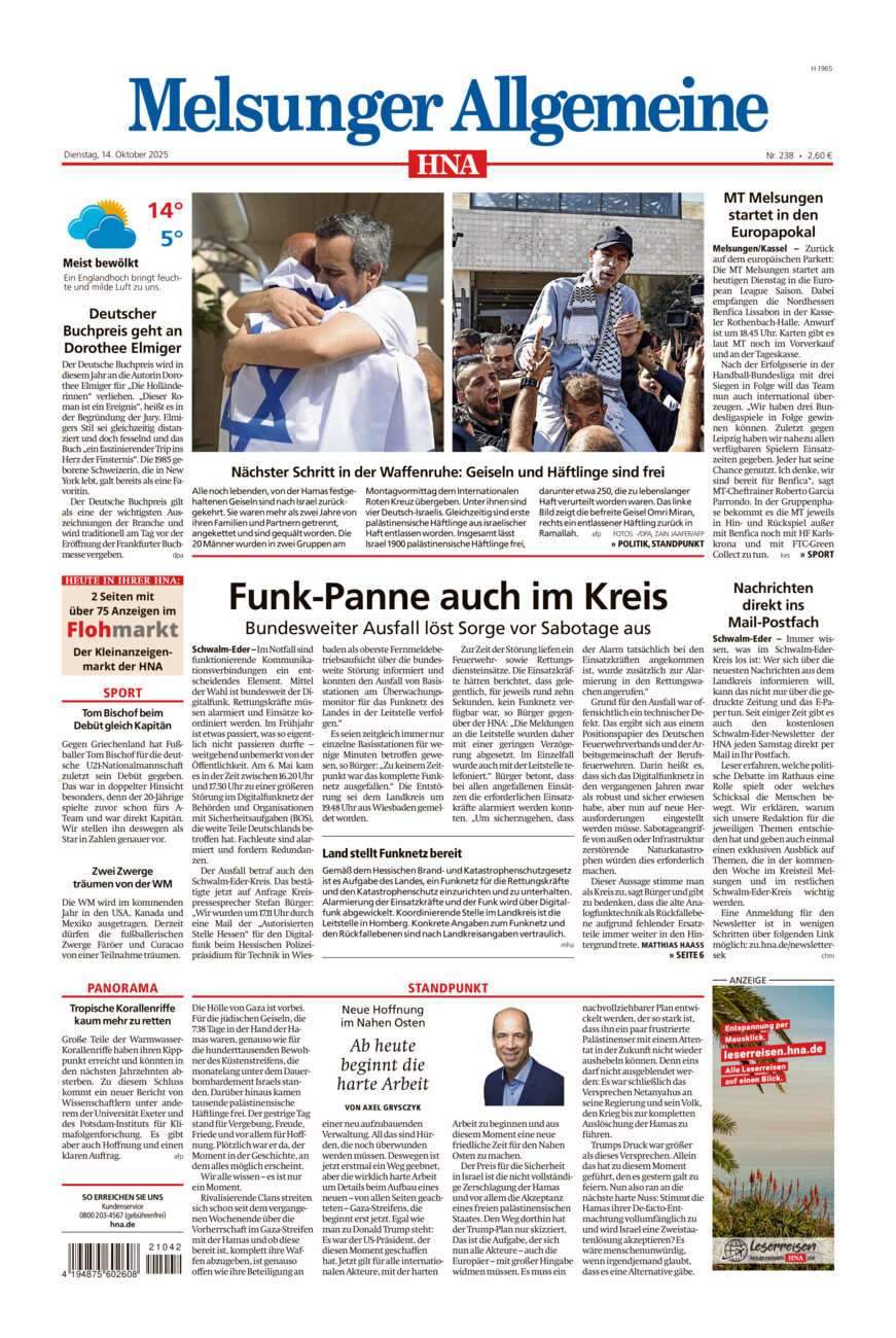 Melsunger Allgemeine vom Dienstag, 14.10.2025