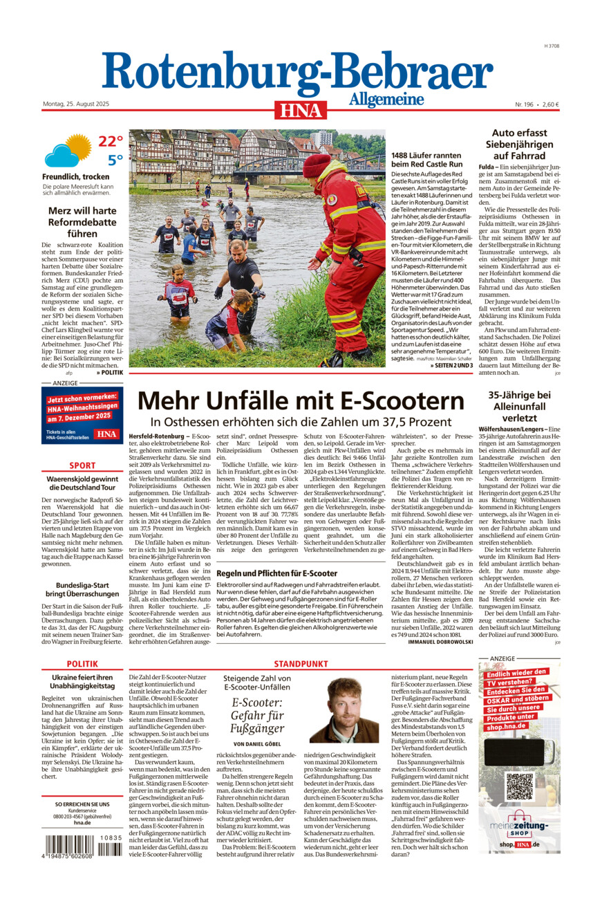 Rotenburg-Bebraer Allgemeine vom Montag, 25.08.2025