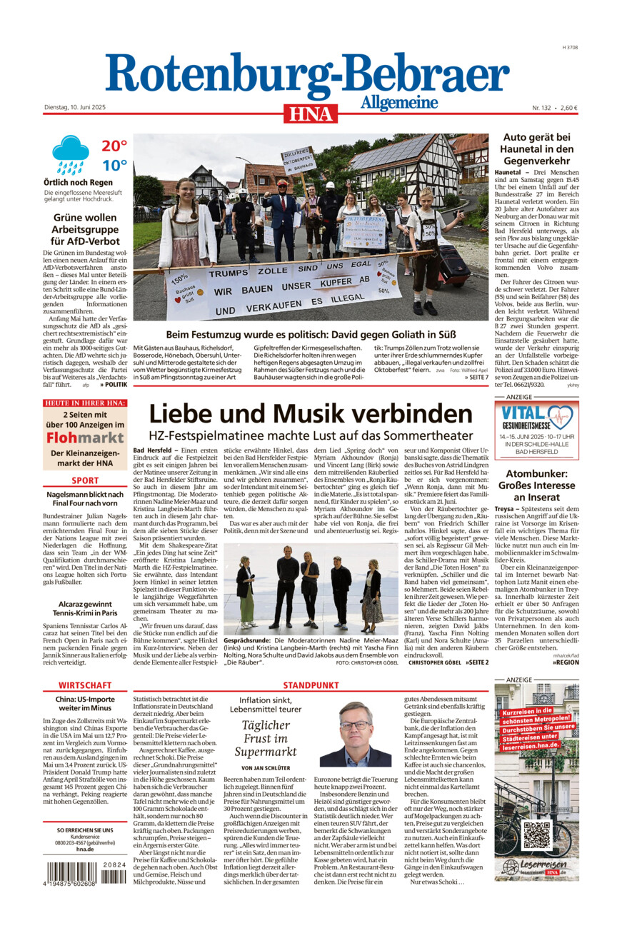 Rotenburg-Bebraer Allgemeine vom Dienstag, 10.06.2025