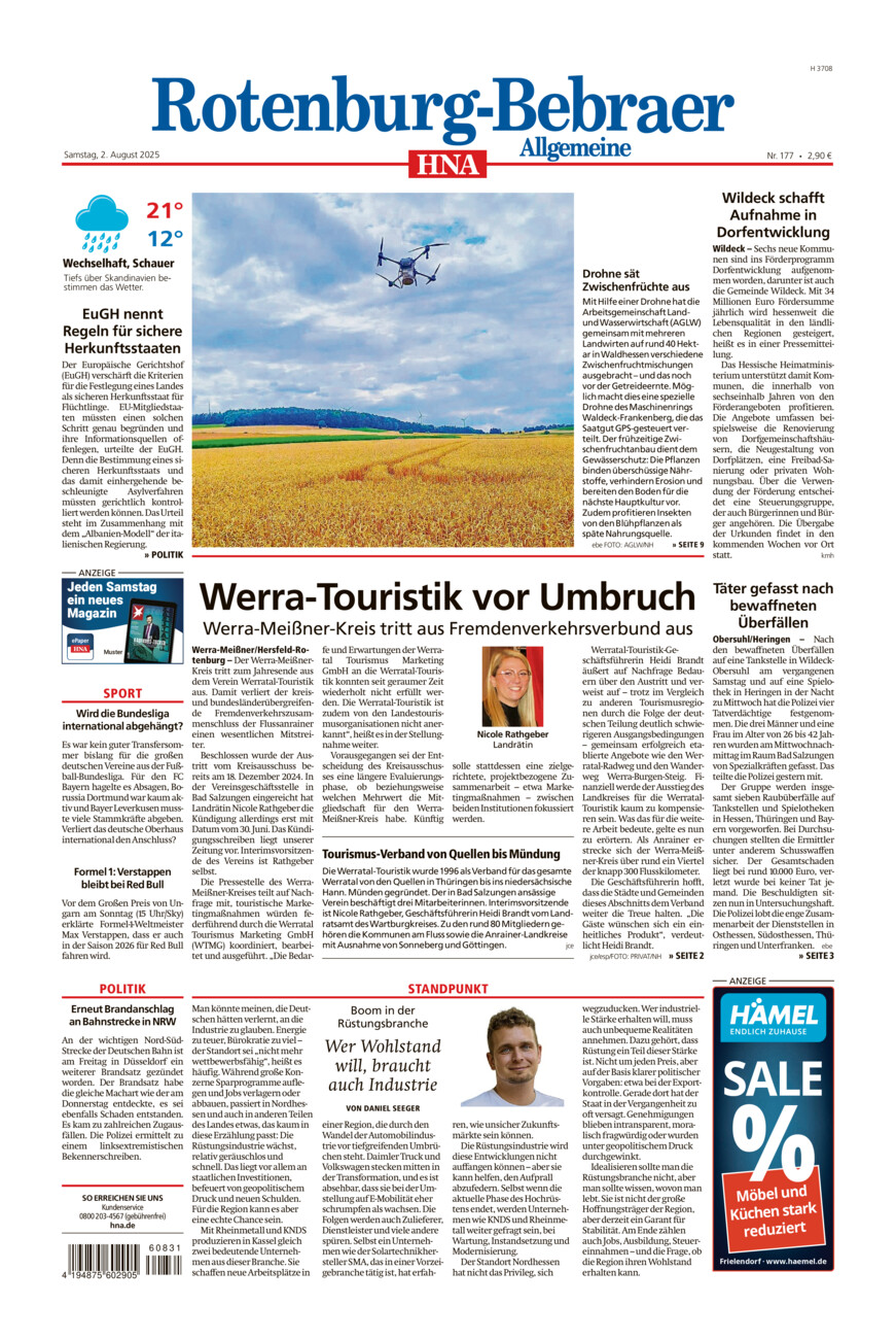 Rotenburg-Bebraer Allgemeine vom Samstag, 02.08.2025