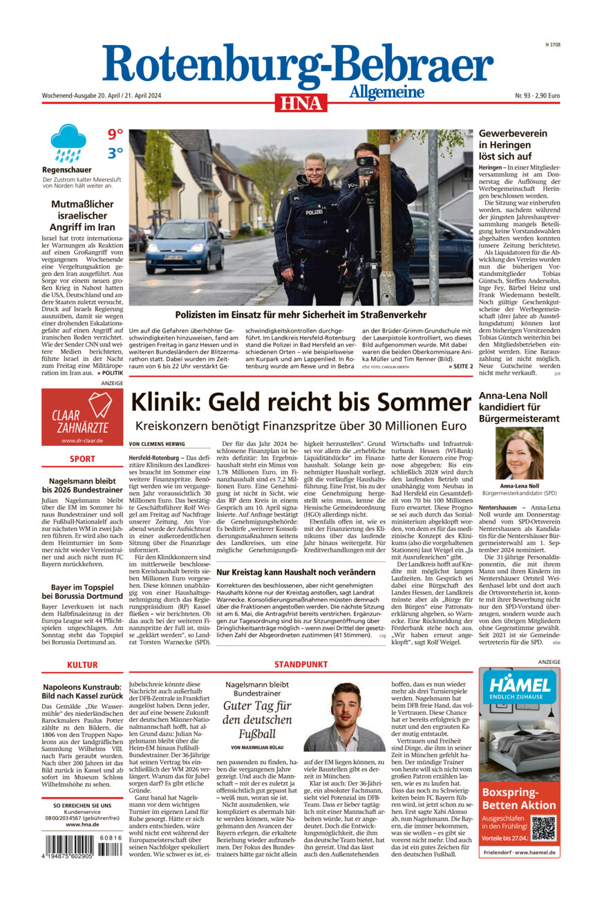 Rotenburg-Bebraer Allgemeine vom Samstag, 20.04.2024