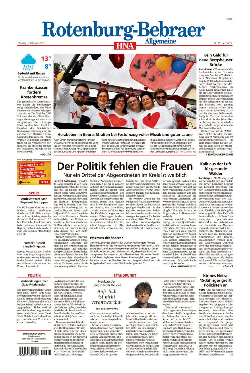 Rotenburg-Bebraer Allgemeine vom Montag, 06.10.2025