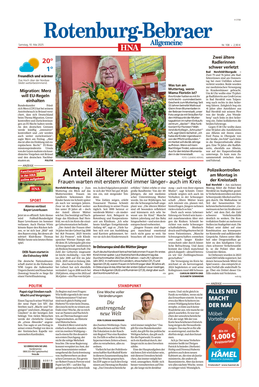 Rotenburg-Bebraer Allgemeine vom Samstag, 10.05.2025