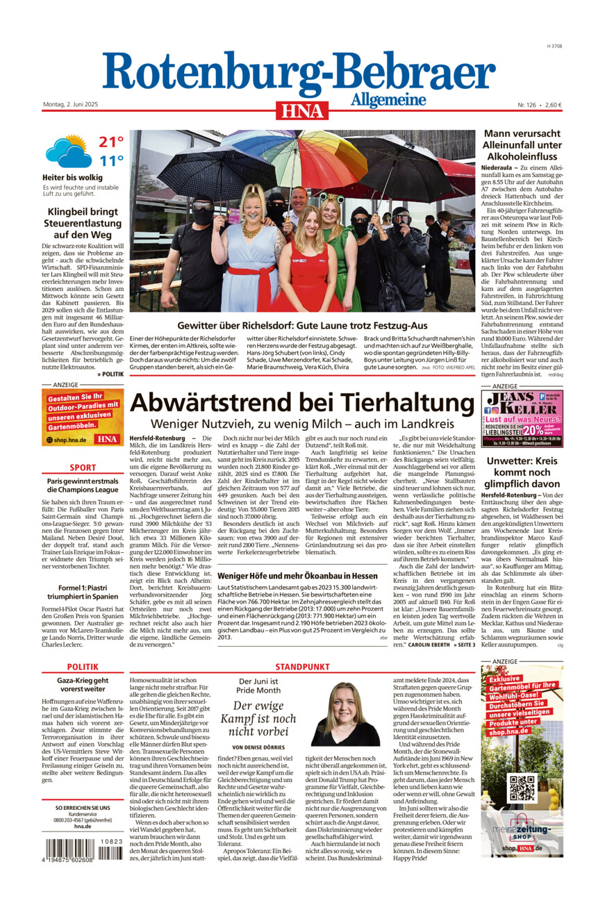 Rotenburg-Bebraer Allgemeine vom Montag, 02.06.2025