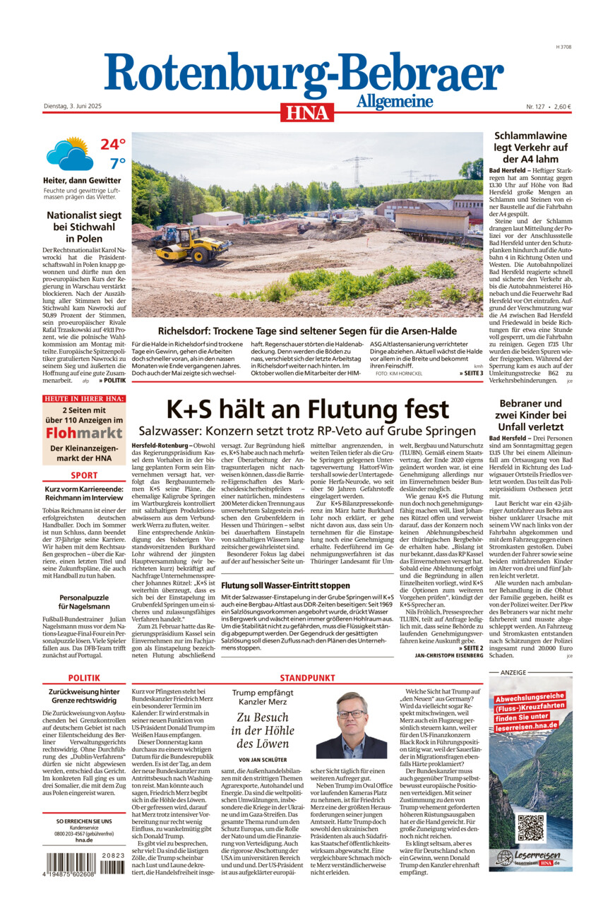 Rotenburg-Bebraer Allgemeine vom Dienstag, 03.06.2025