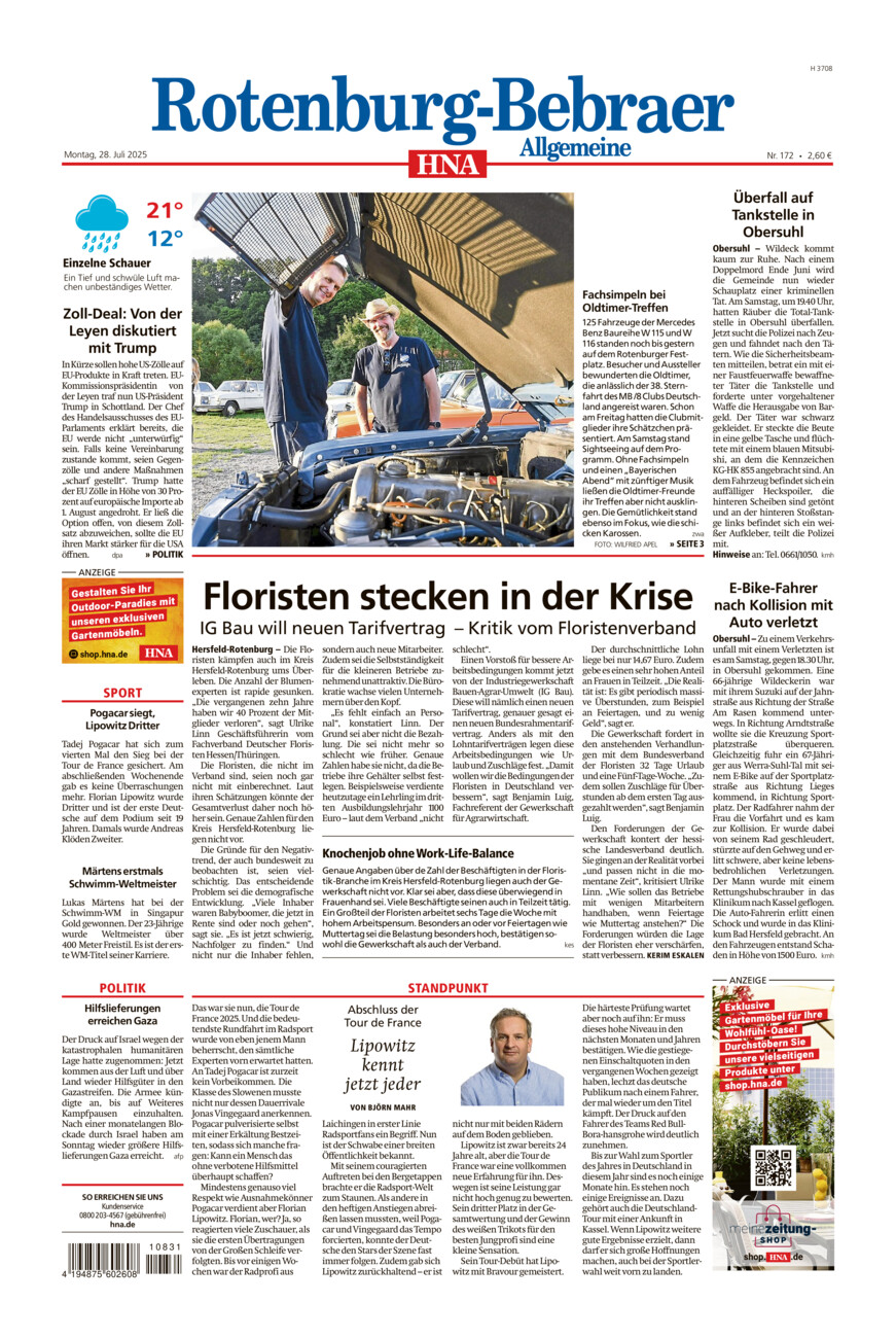 Rotenburg-Bebraer Allgemeine vom Montag, 28.07.2025
