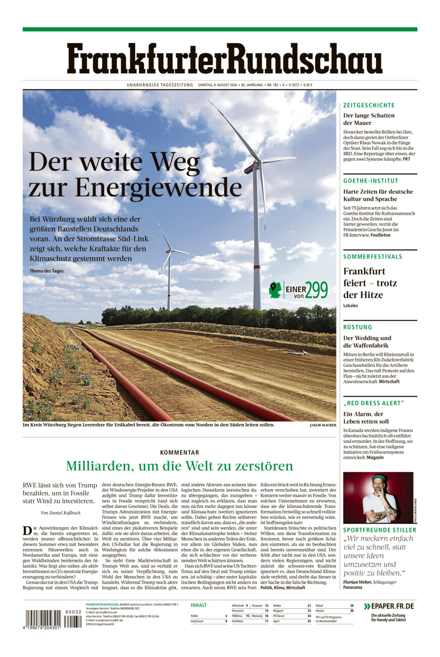 Frankfurter Rundschau vom Samstag, 08.08.2026