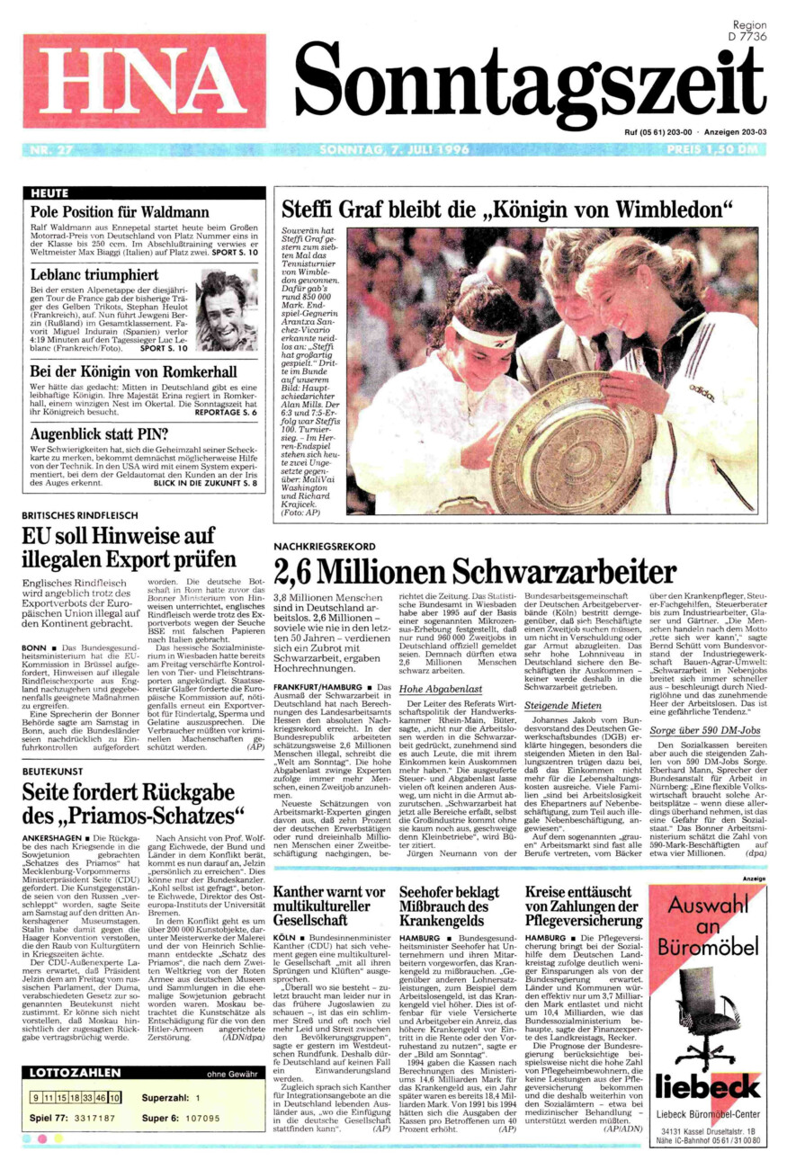 Heute vor 30 Jahren vom Dienstag, 07.07.2026