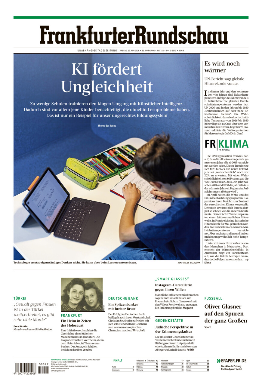 Frankfurter Rundschau vom Freitag, 29.05.2026