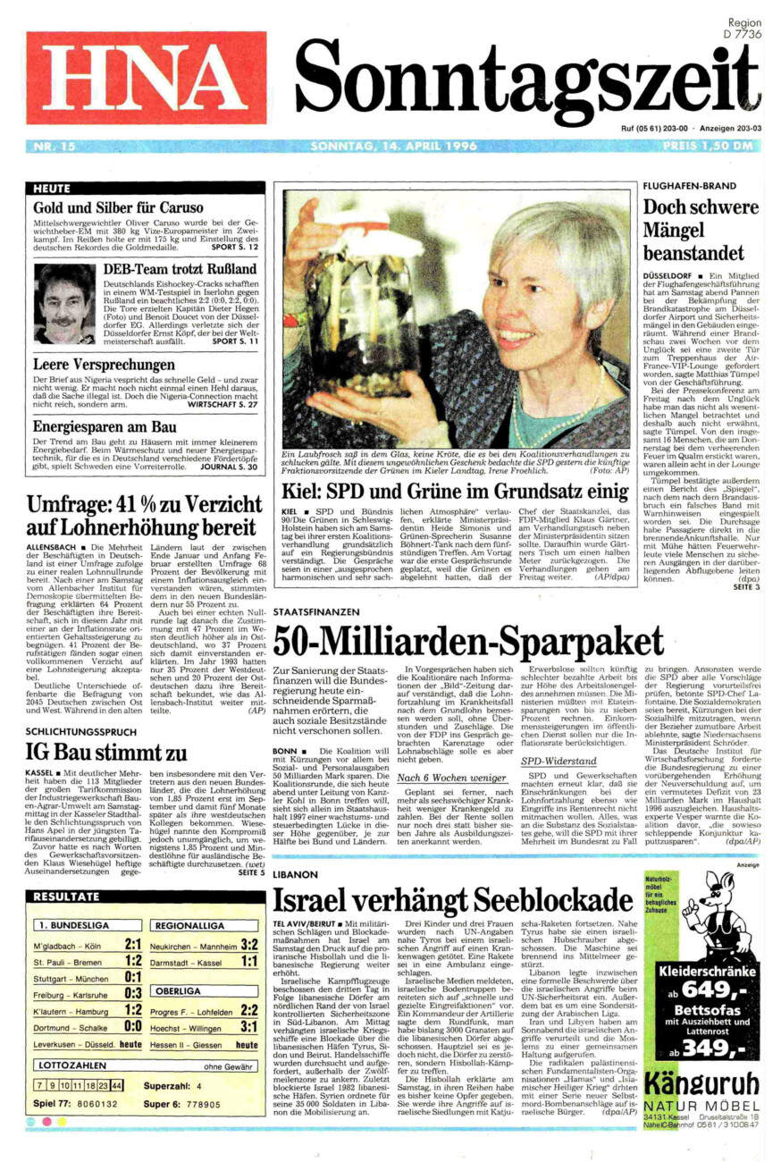 Heute vor 30 Jahren vom Dienstag, 14.04.2026