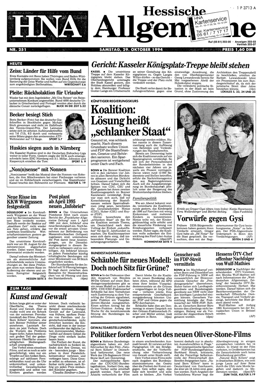 Heute vor 30 Jahren vom Dienstag, 29.10.2024