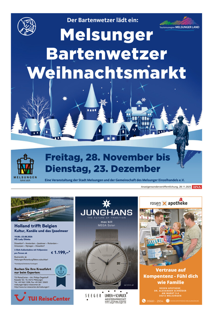 Treffpunkt Melsungen vom Donnerstag, 27.11.2025