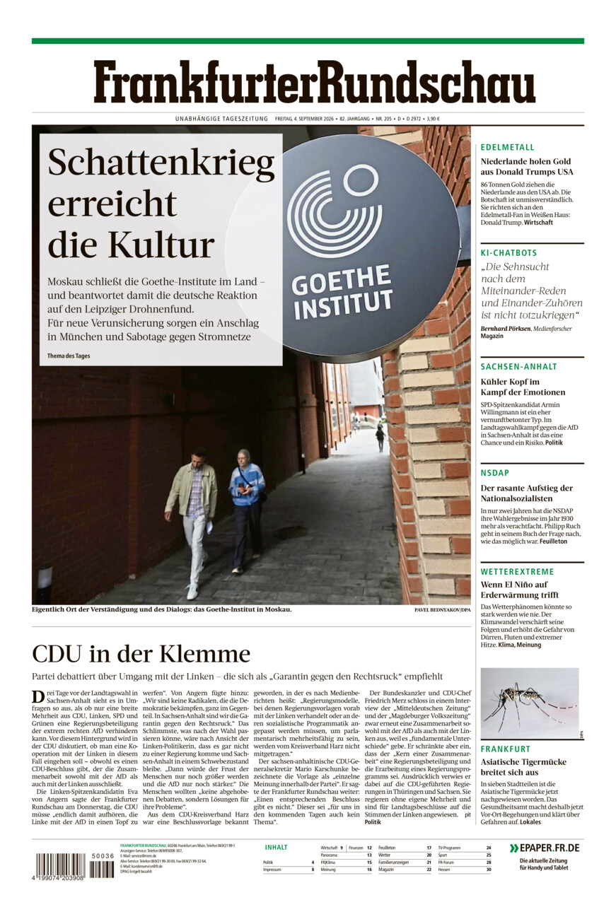 Frankfurter Rundschau vom Freitag, 04.09.2026