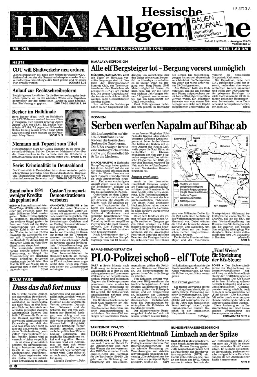 Heute vor 30 Jahren vom Dienstag, 19.11.2024