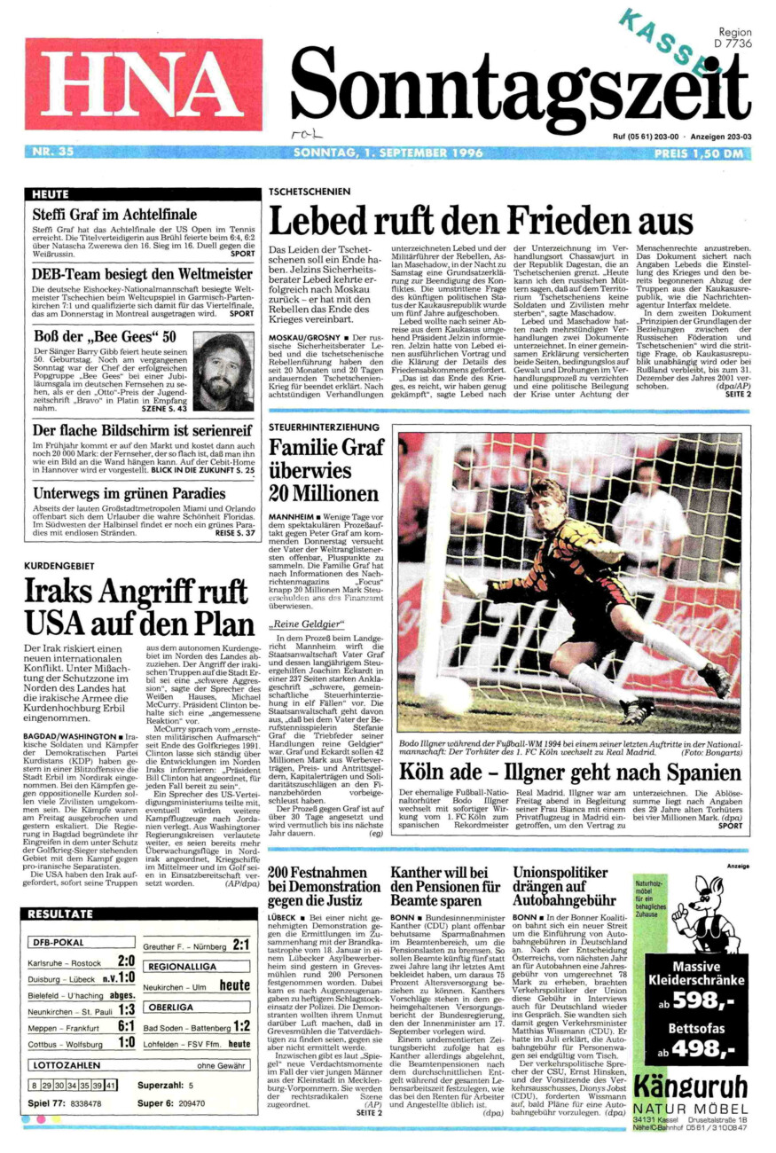 Heute vor 30 Jahren vom Dienstag, 01.09.2026