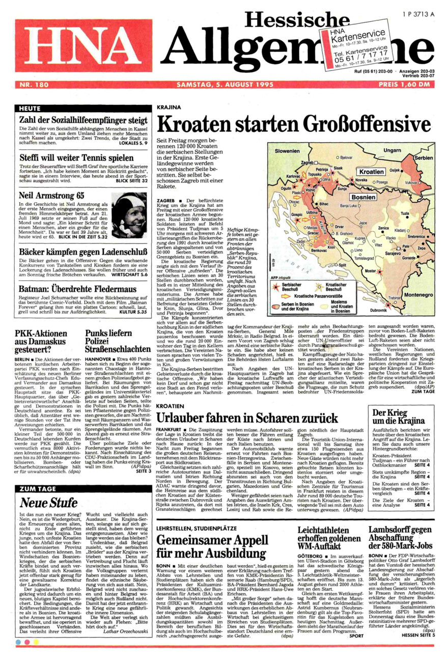 Heute vor 30 Jahren vom Dienstag, 05.08.2025