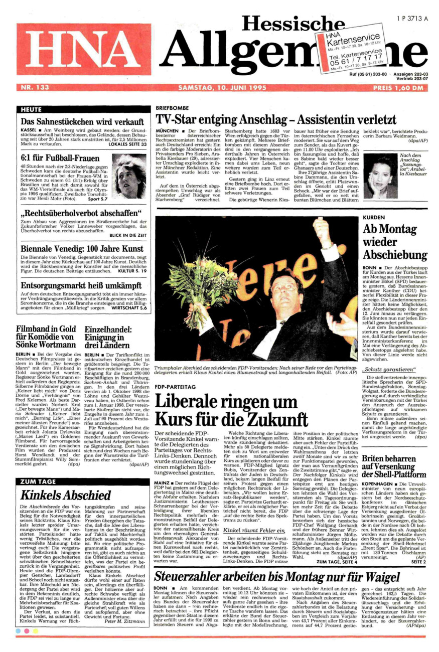 Heute vor 30 Jahren vom Dienstag, 10.06.2025