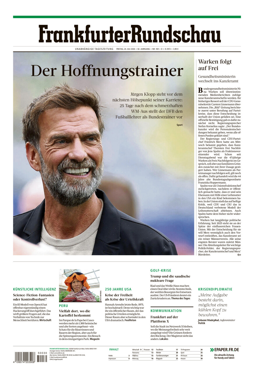 Frankfurter Rundschau vom Freitag, 24.07.2026