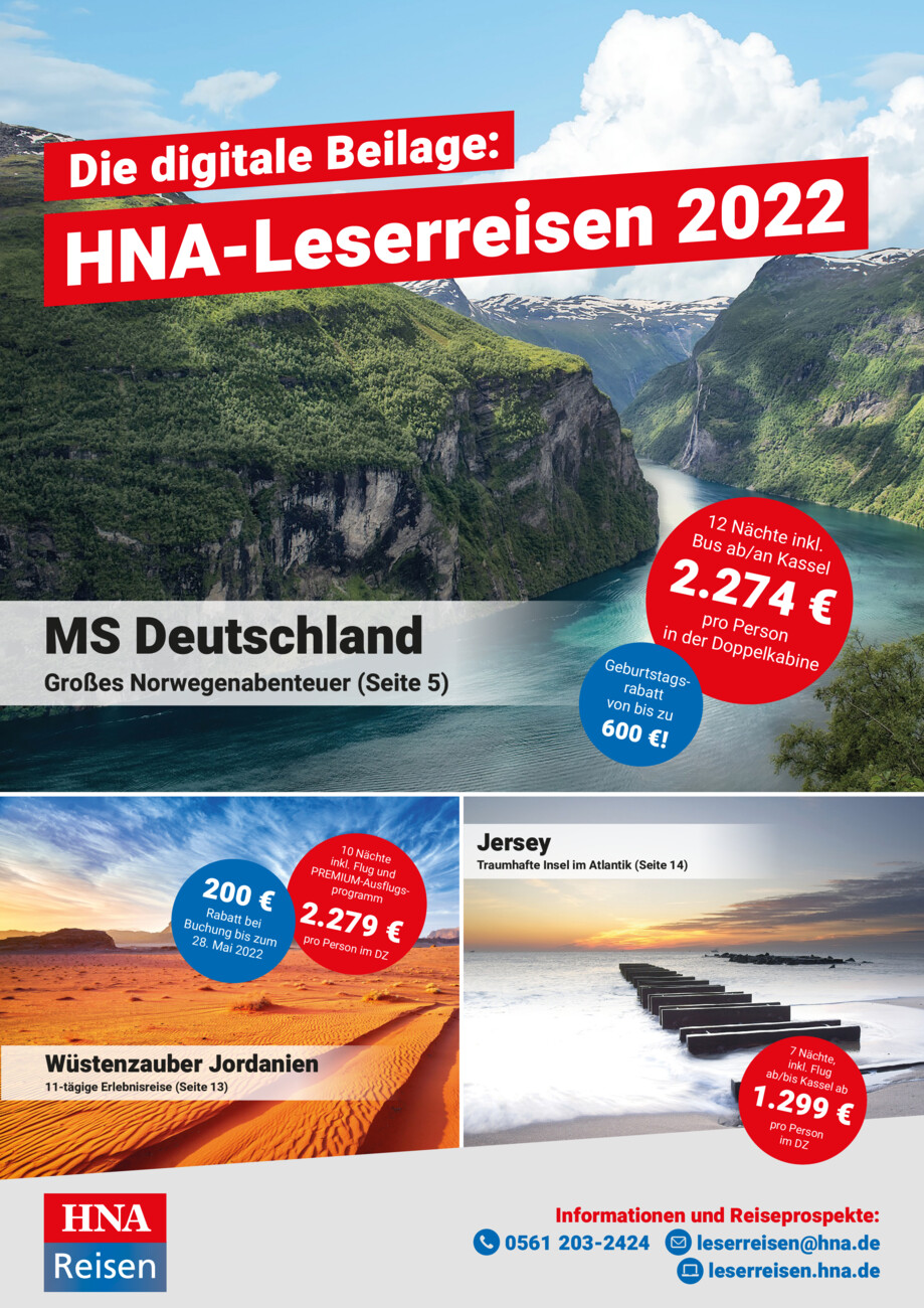 HNA-Leserreisen 2022 vom Freitag, 20.05.2022