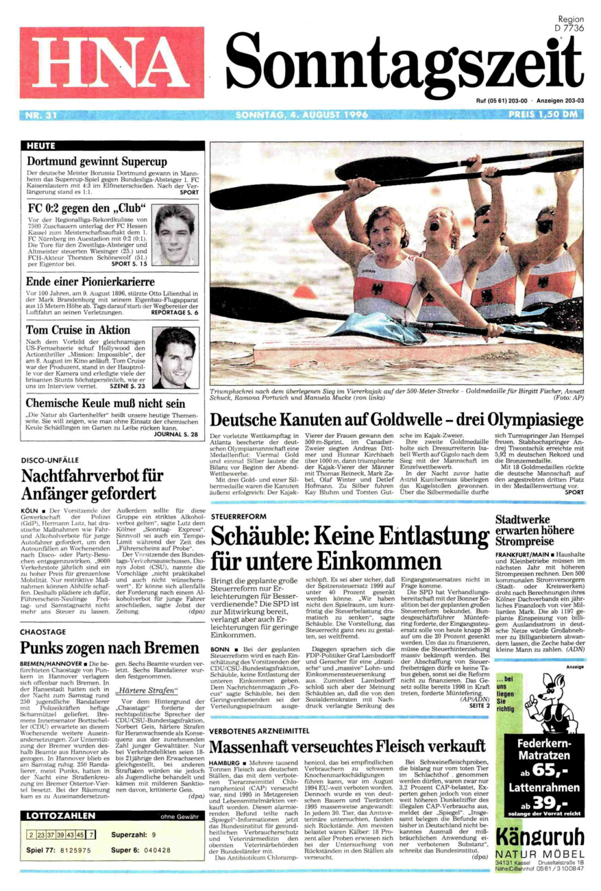 Heute vor 30 Jahren vom Dienstag, 04.08.2026