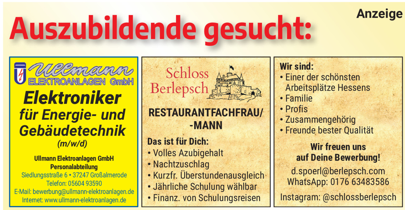 Auszubildende gesucht vom Donnerstag, 29.04.2021