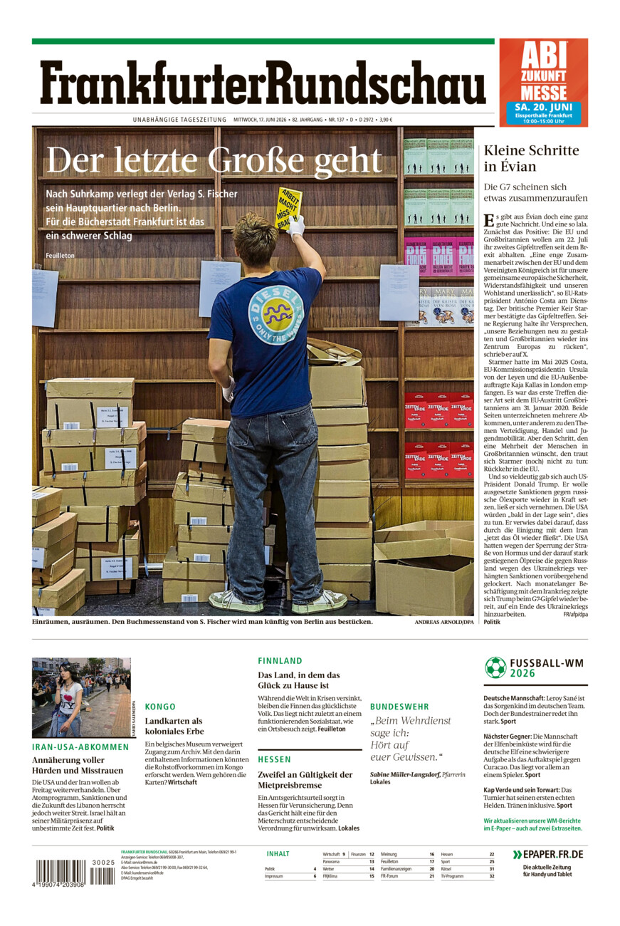 Frankfurter Rundschau vom Mittwoch, 17.06.2026