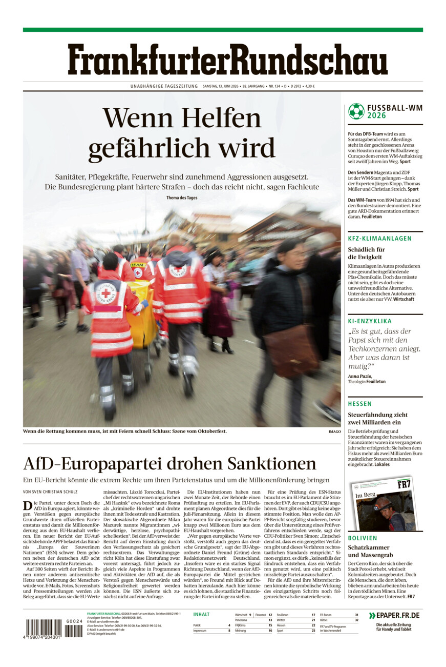 Frankfurter Rundschau vom Samstag, 13.06.2026