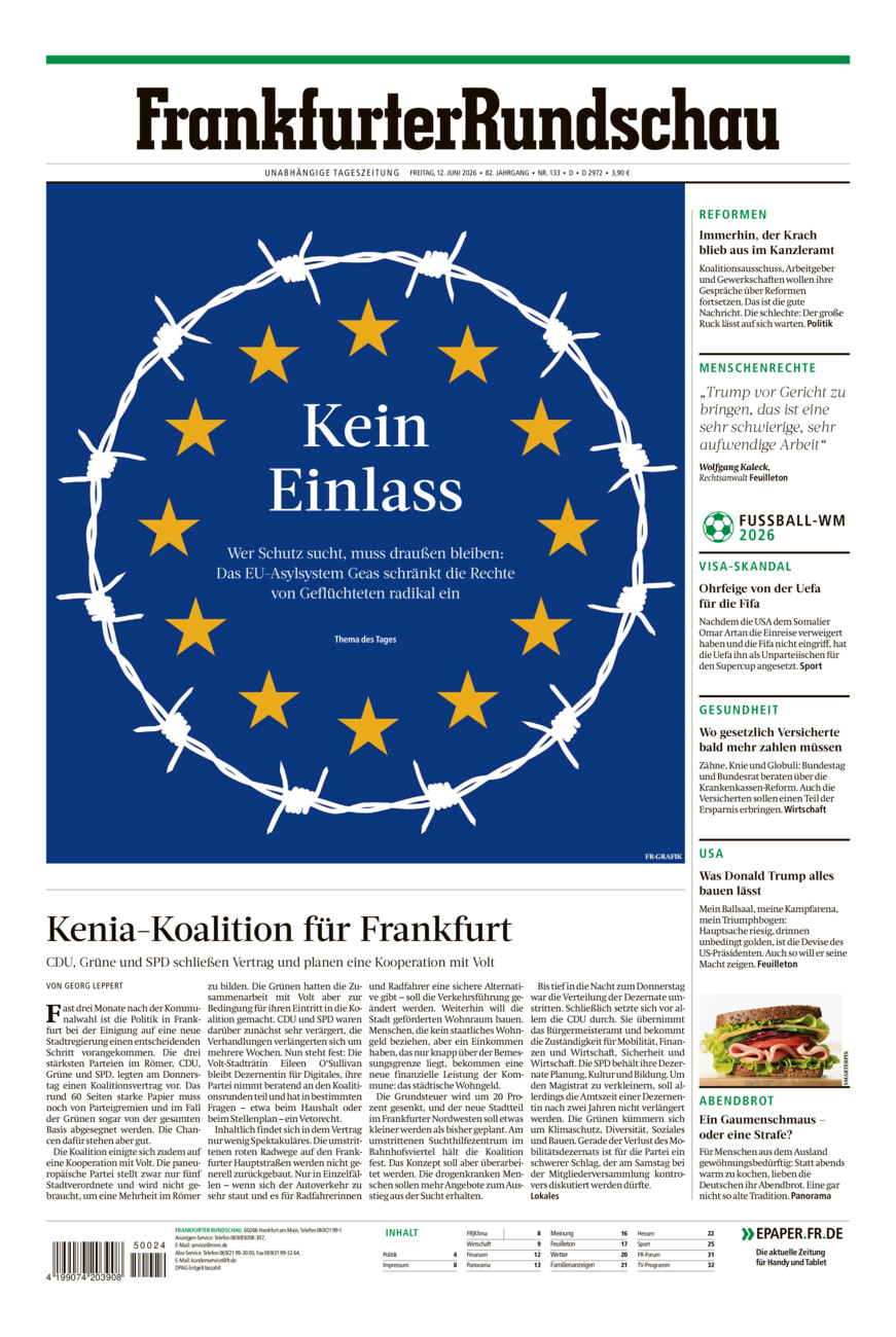 Frankfurter Rundschau vom Freitag, 12.06.2026