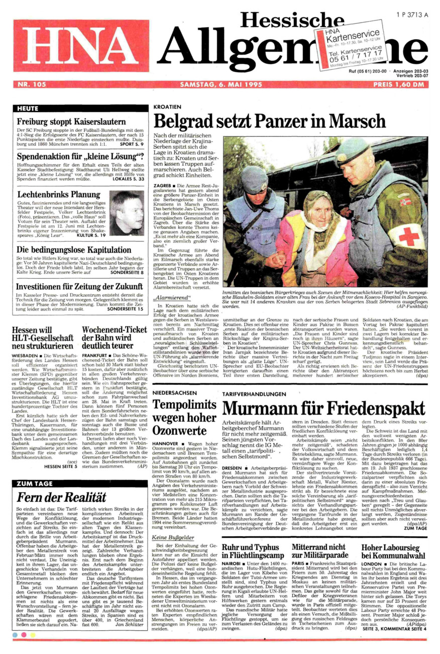 Heute vor 30 Jahren vom Dienstag, 06.05.2025
