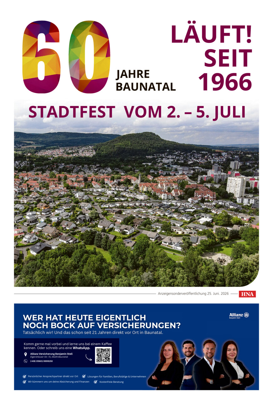 60 Jahre Baunatal vom Donnerstag, 25.06.2026