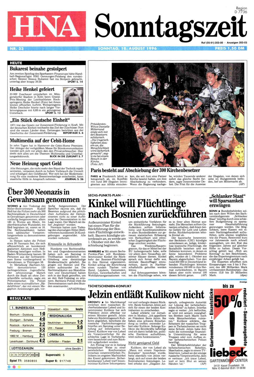 Heute vor 30 Jahren vom Dienstag, 18.08.2026