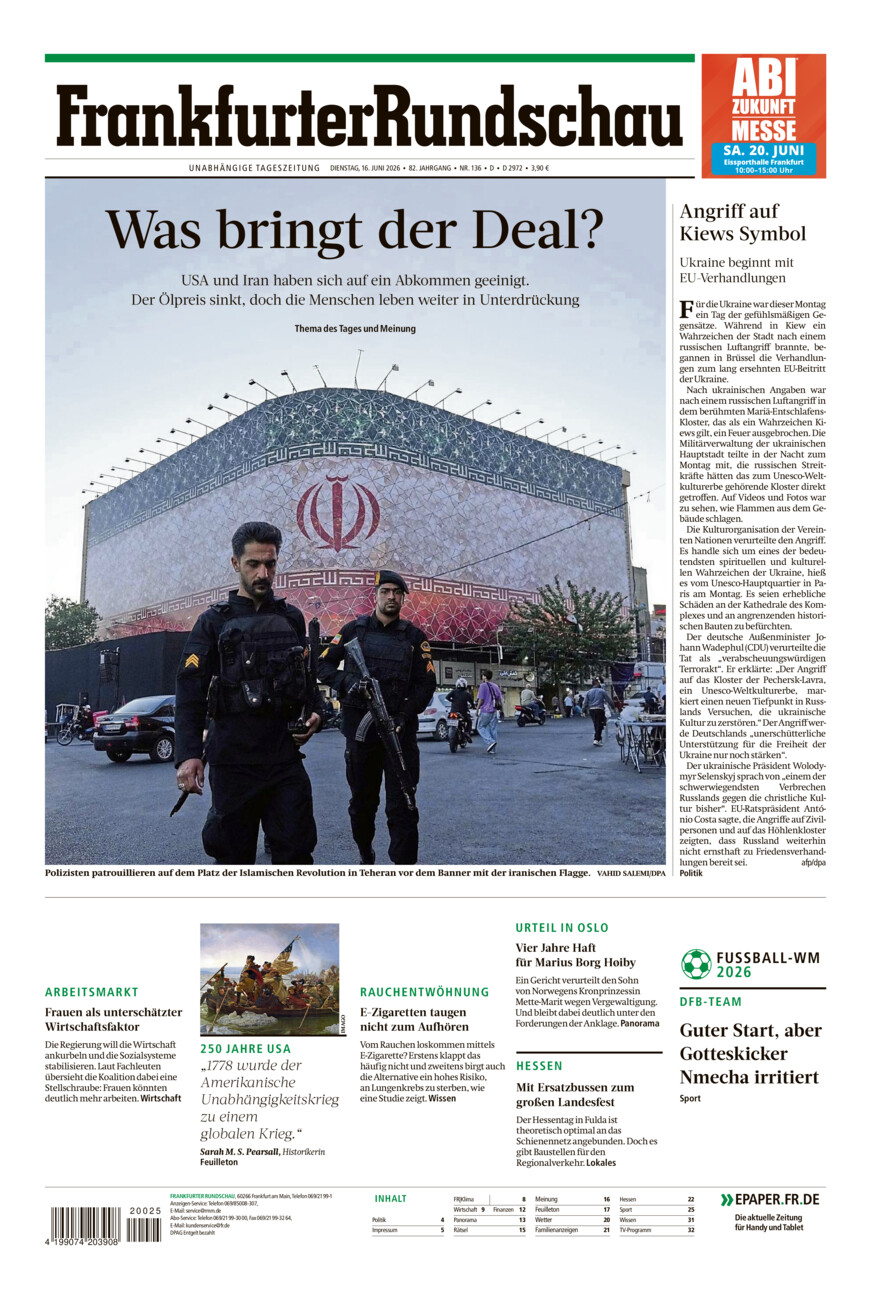 Frankfurter Rundschau vom Dienstag, 16.06.2026