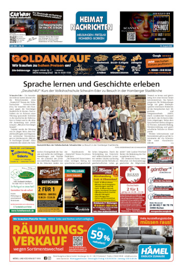 Heimatnachrichten Melsungen/Fritzlar-Homberg vom 15.08.2026