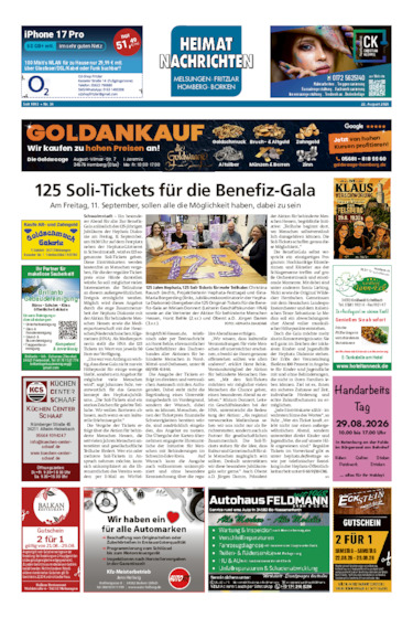 Heimatnachrichten Melsungen/Fritzlar-Homberg vom 22.08.2026