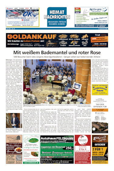 Heimatnachrichten Melsungen/Fritzlar-Homberg vom 05.09.2026