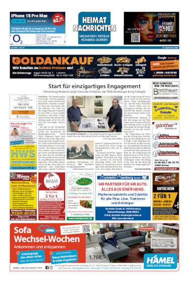 Heimatnachrichten Melsungen/Fritzlar-Homberg vom 12.09.2026